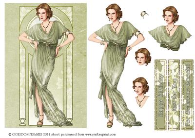 Art Deco Lady Elise (green)