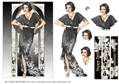 Art Deco Lady Elise (black)