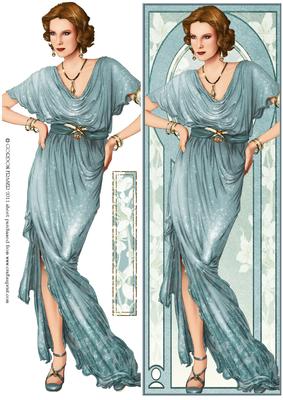 Art Deco Lady Elise (aqua) Large Dl