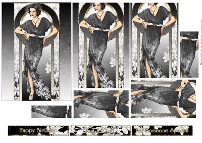 Art Deco Lady Elise (black) Pyramid