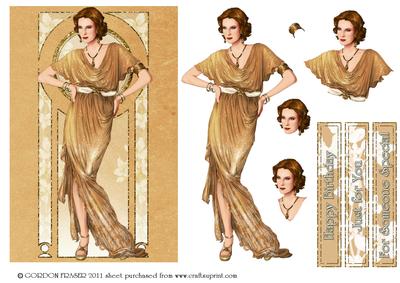 Art Deco Lady Elise (gold)
