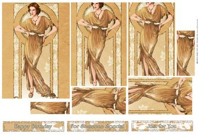 Art Deco Lady Elise (gold) Pyramid