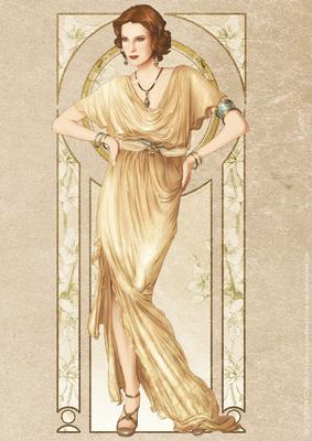 Art Deco Lady Elise (retro) A4