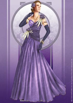 Art Deco Lady Rose (lilac) A4