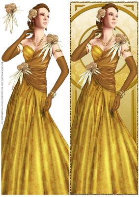 Art Deco Lady Rose (gold) Large Dl