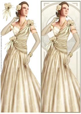Art Deco Lady Rose (cream) Large Dl