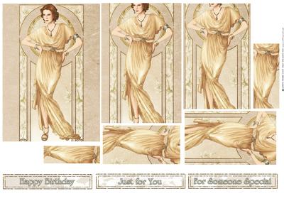 Art Deco Lady Elise (retro) Pyramid