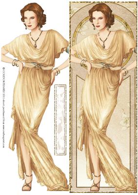 Art Deco Lady Elise (retro) Large Dl