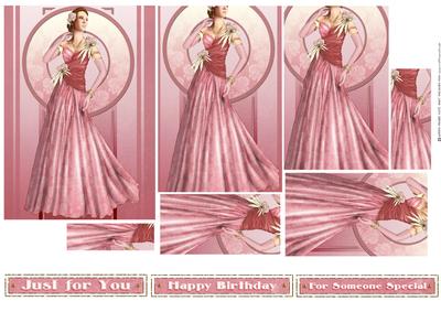 Art Deco Lady Rose (pink) Pyramid