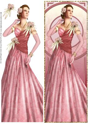 Art Deco Lady Rose (pink) Large Dl