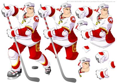 Ice Hockey Dude Decoupage Sheet