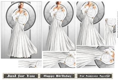 Art Deco Lady Rose (white) Pyramid