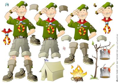 Cub/scout Dude (red & Yellow) Decoupage Sheet.