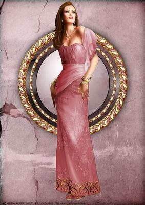 Art Deco Lady Pearl (pink) A4