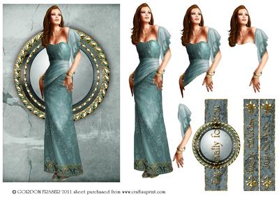 Art Deco Lady Pearl (aqua)