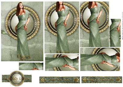 Art Deco Lady Pearl (green) Pyramid