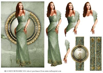 Art Deco Lady Pearl (green)