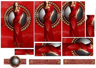 Art Deco Lady Pearl (red) Pyramid