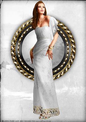 Art Deco Lady Pearl (white) A4
