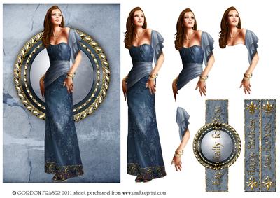 Art Deco Lady Pearl (blue)