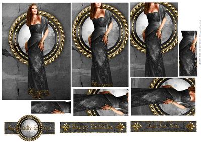 Art Deco Lady Pearl (black) Pyramid