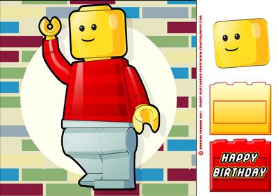 Little Brick Dude 8x8 Card