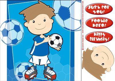 Football Boy Blue 8x8 Card