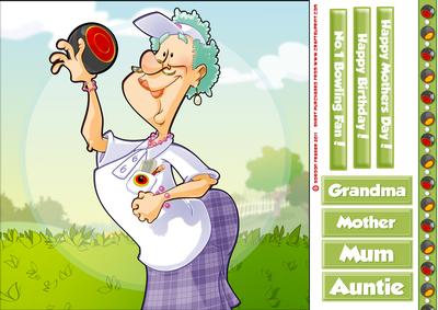 Lawn Bowls Lady 8x8 Card