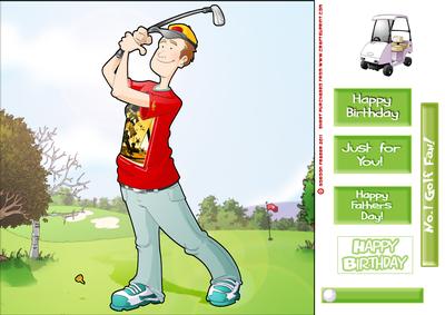 Golfer Dude Ii 8x8 Card