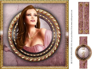 Art Deco Pearl Cameo 8x8 (pink)