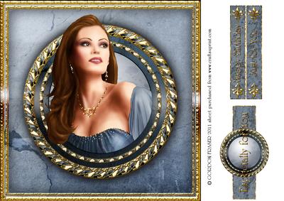 Art Deco Pearl Cameo 8x8 (blue)