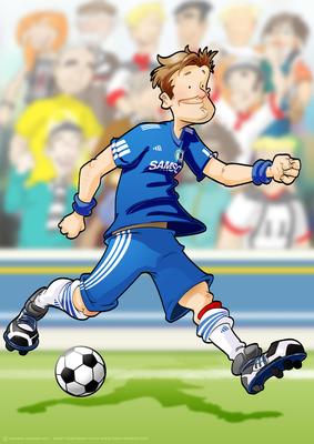 Football Dude Blue and White A4