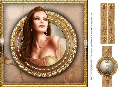Art Deco Pearl Cameo 8x8 (gold)