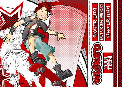 Skater Dude 8x8 Card