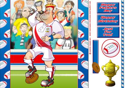 Rugby Dude England 8x8 Quick Card
