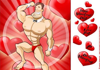 Valentines Day Dude Hunk 8x8 Quick Card
