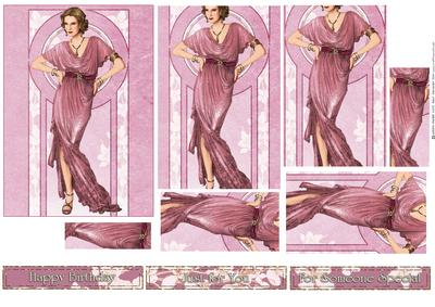 Art Deco Lady Elise (pink) Pyramid