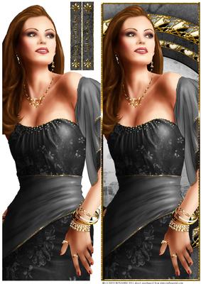 Art Deco Lady Pearl Large Dl (black)