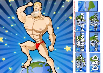 Muscleman Dude 8x8 Quick Card