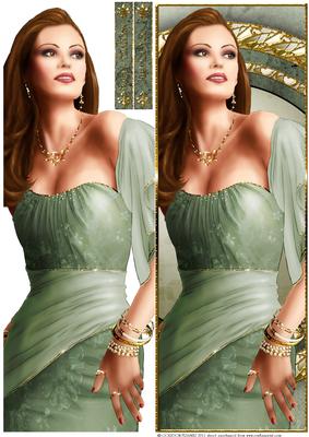 Art Deco Lady Pearl Large Dl (green)