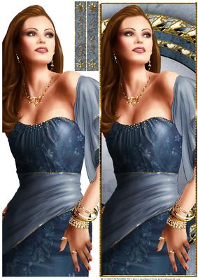 Art Deco Lady Pearl Large Dl (blue)