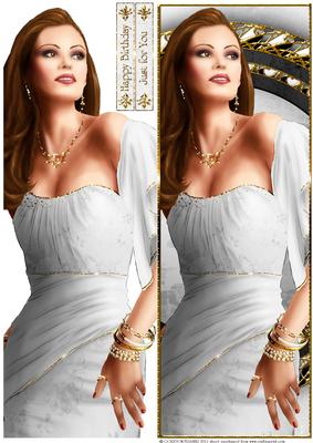 Art Deco Lady Pearl Large Dl (white)