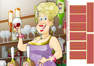 Barmaid of the Year! 8x8 Quick Card