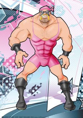 Wrestler Dude (pink) A4