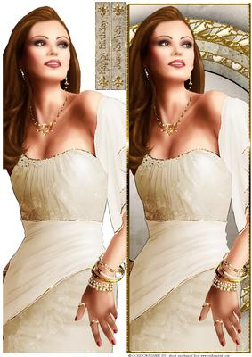 Art Deco Lady Pearl Large Dl (cream)