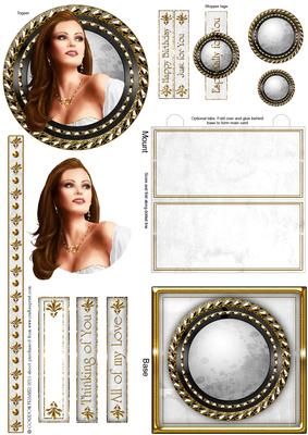 Art Deco Lady Pearl (white) Mini Easel