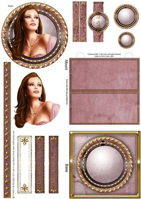 Art Deco Lady Pearl (pink) Mini Easel