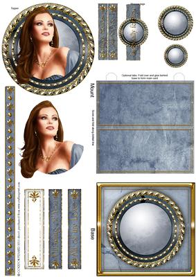 Art Deco Lady Pearl (blue) Mini Easel