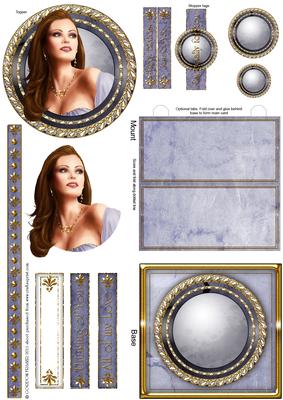Art Deco Lady Pearl (lilac) Mini Easel