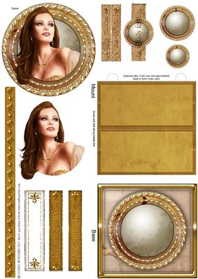 Art Deco Lady Pearl (gold) Mini Easel